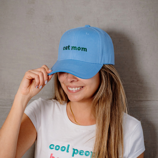 Cat Mom Cap - Baby Blue